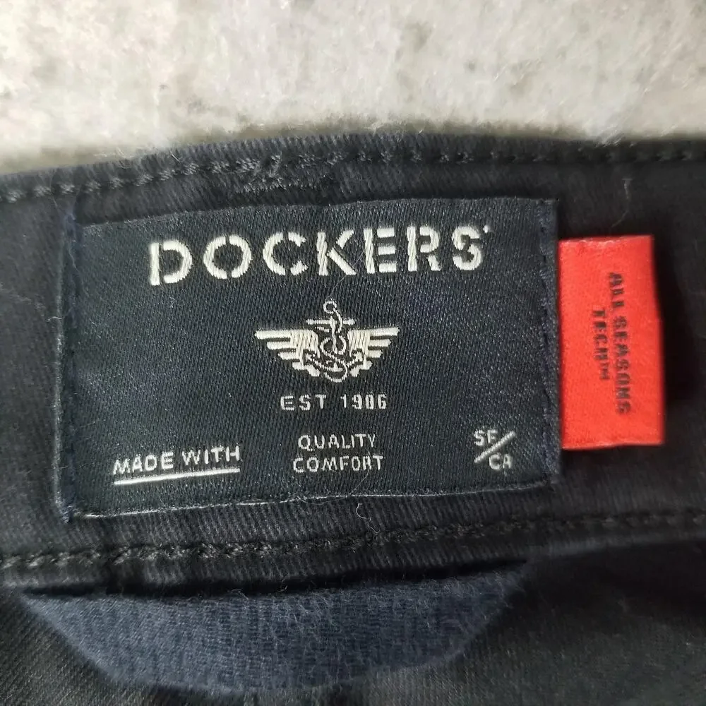 Dockers Slim Taper Jeans‎ Mens 30x34 Black All Seasons Tech Stretch Denim Pants